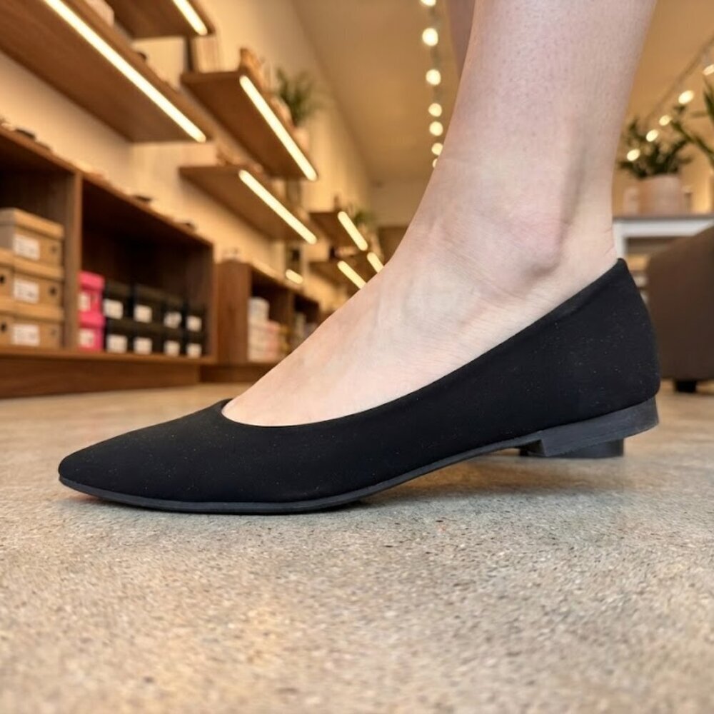 NWT Wild Diva Comfort Black Pointed Toe Flats | Classic Minimalist Office Shoes
